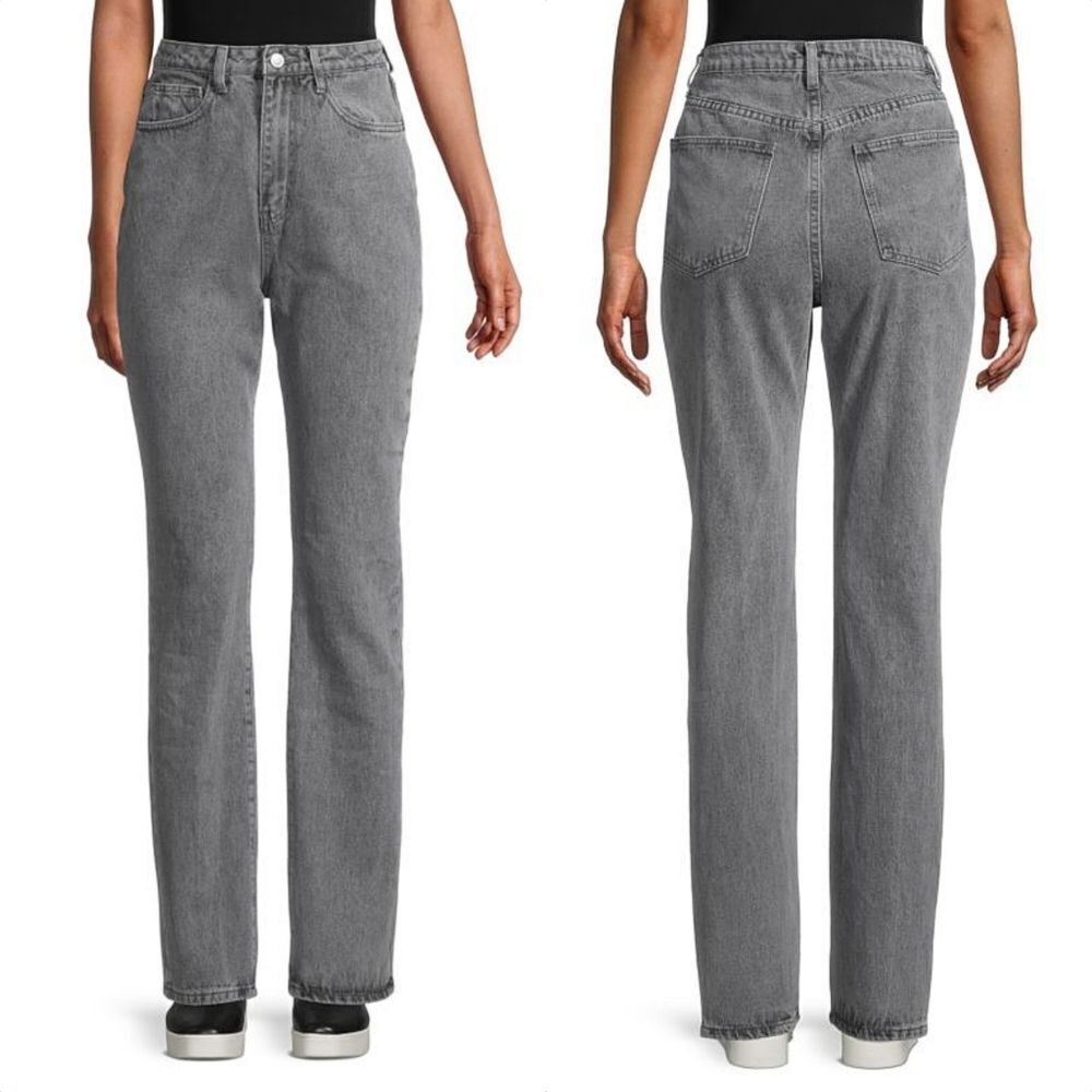 WeWoreWhat Icon Rigid Ultra High Waist Straight Leg Jeans in Grey